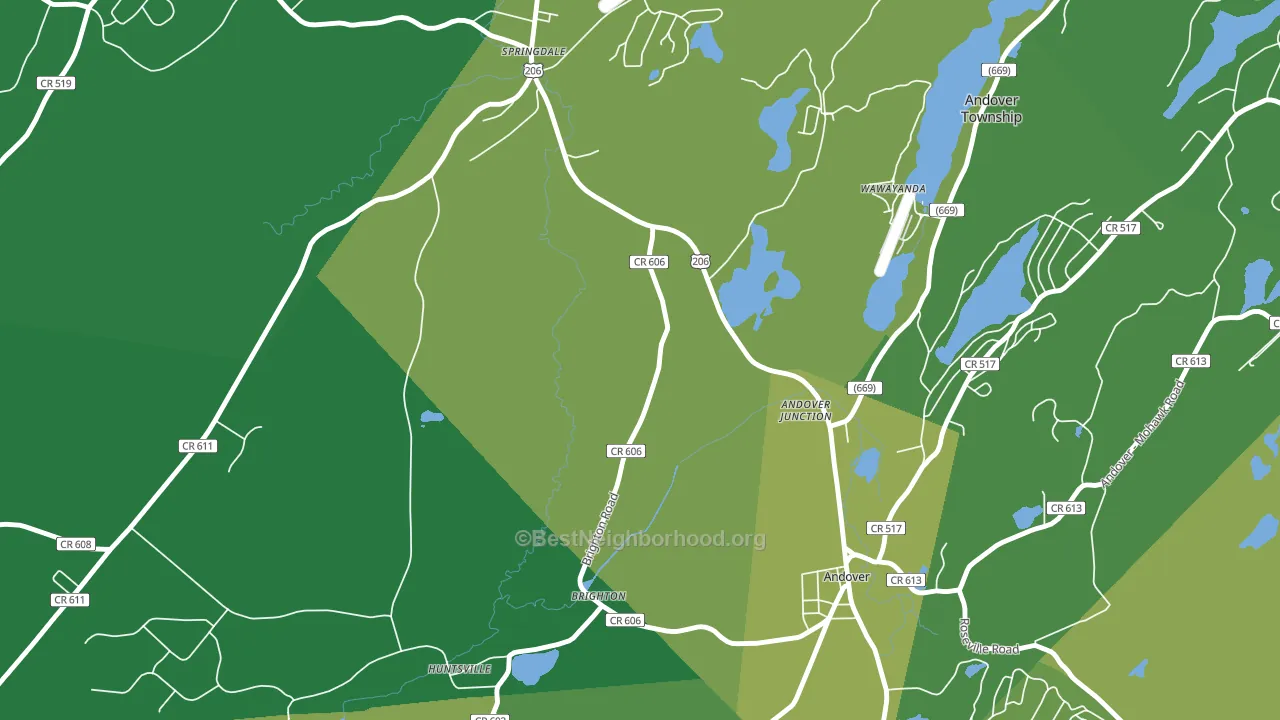 Andover Junction, NJ block-group voter-turnout map