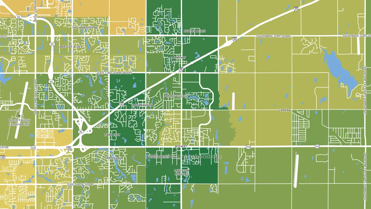 Andover, KS block-group voter-turnout map