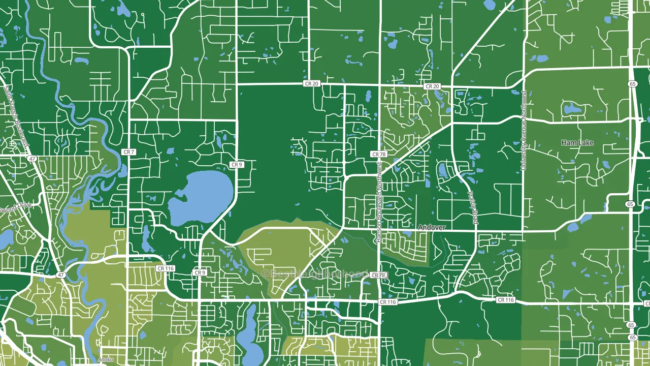 Andover, MN block-group voter-turnout map