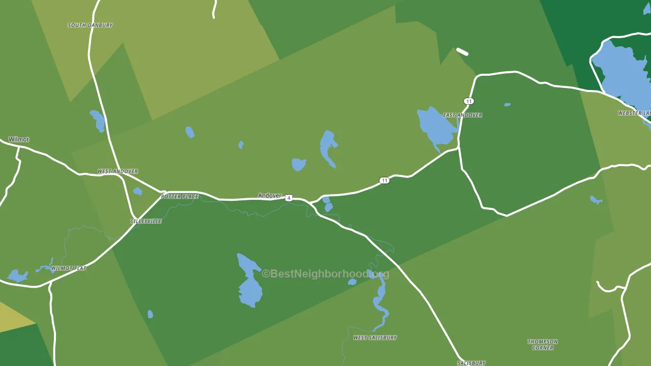 Andover, NH block-group voter-turnout map