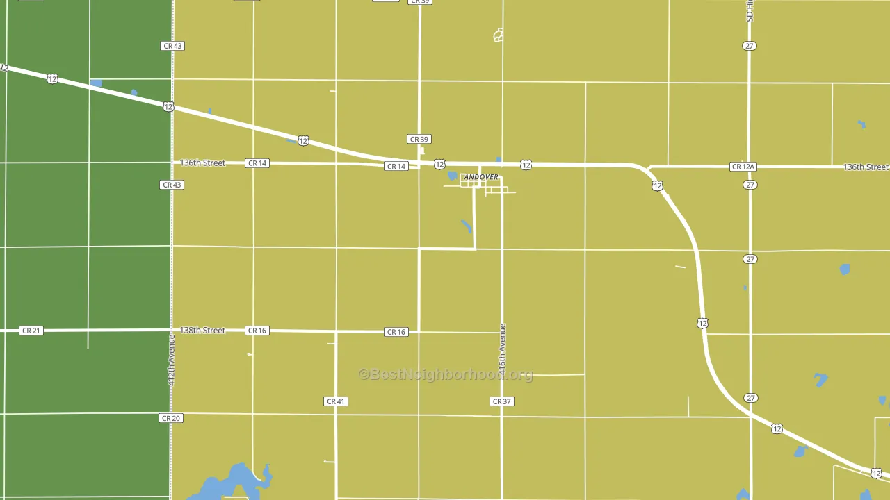 Andover, SD block-group voter-turnout map