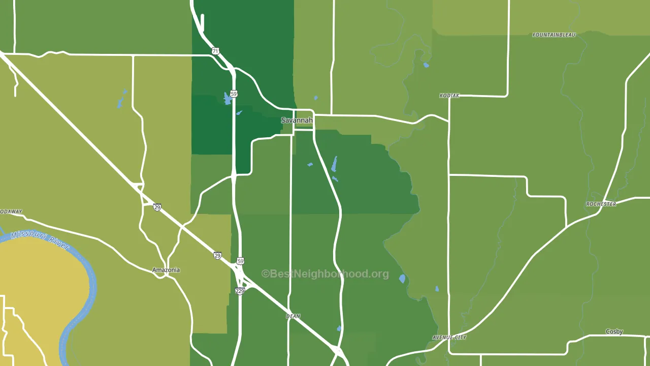 Andrew County, MO block-group voter-turnout map