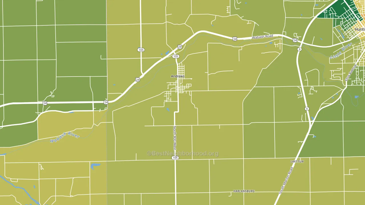 Andrews, IN block-group voter-turnout map