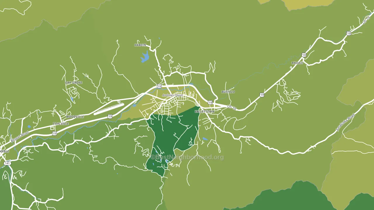 Andrews, NC block-group voter-turnout map