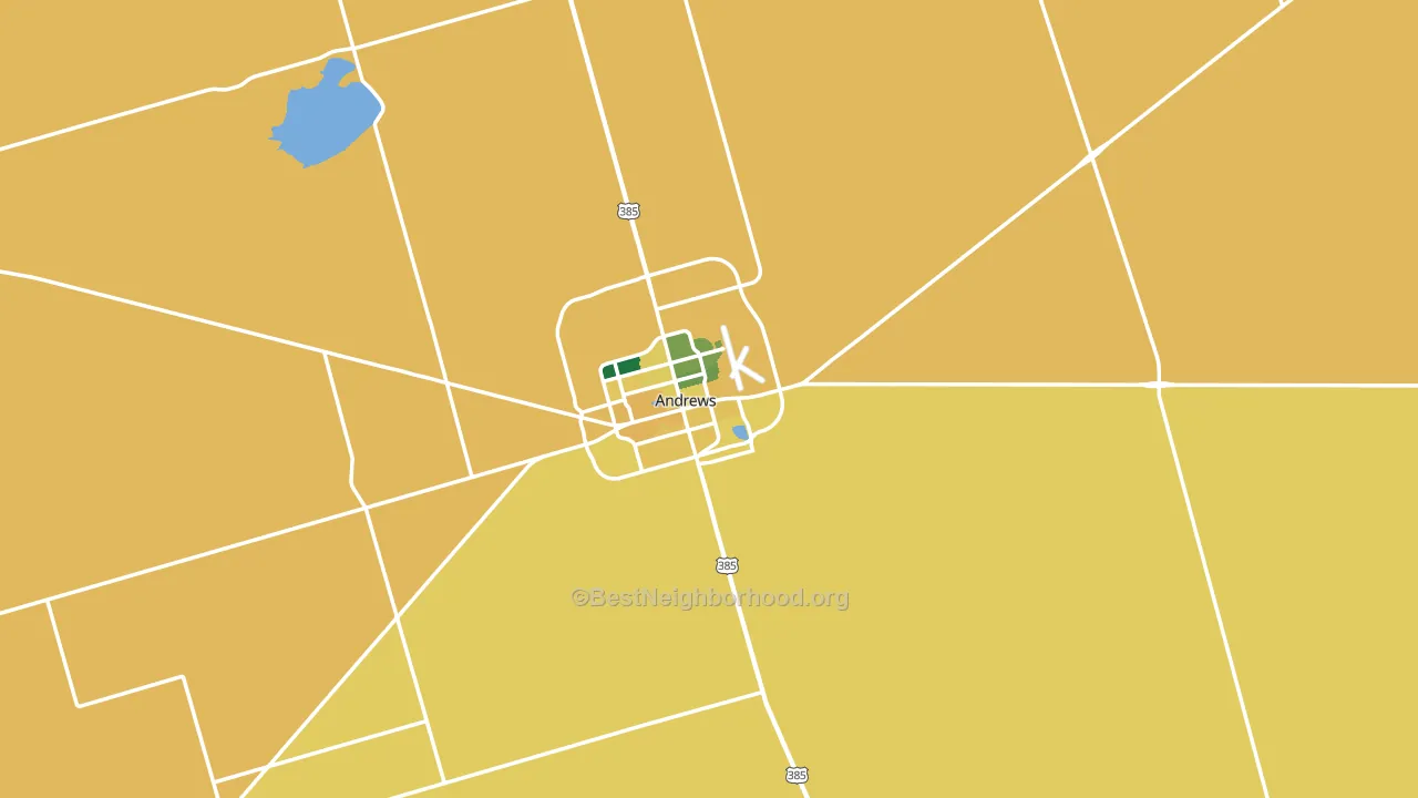 Andrews, TX block-group voter-turnout map