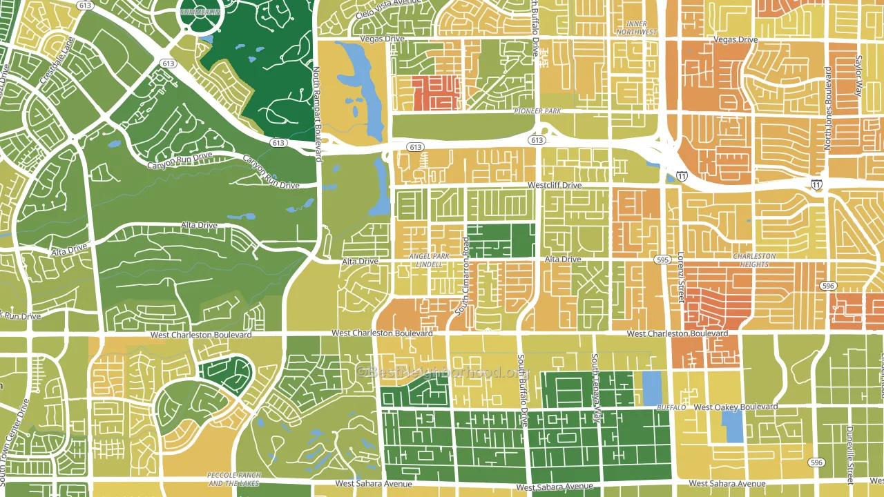 Angel Park Lindell, Las Vegas, NV block-group voter-turnout map