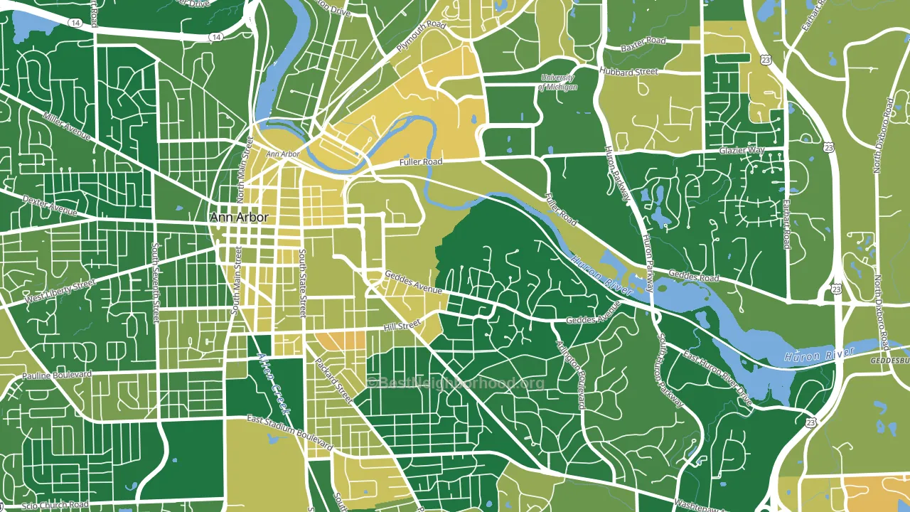 Angells, Ann Arbor, MI block-group voter-turnout map