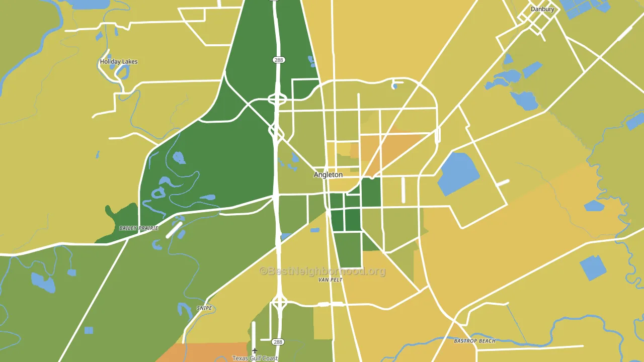 Angleton, TX block-group voter-turnout map