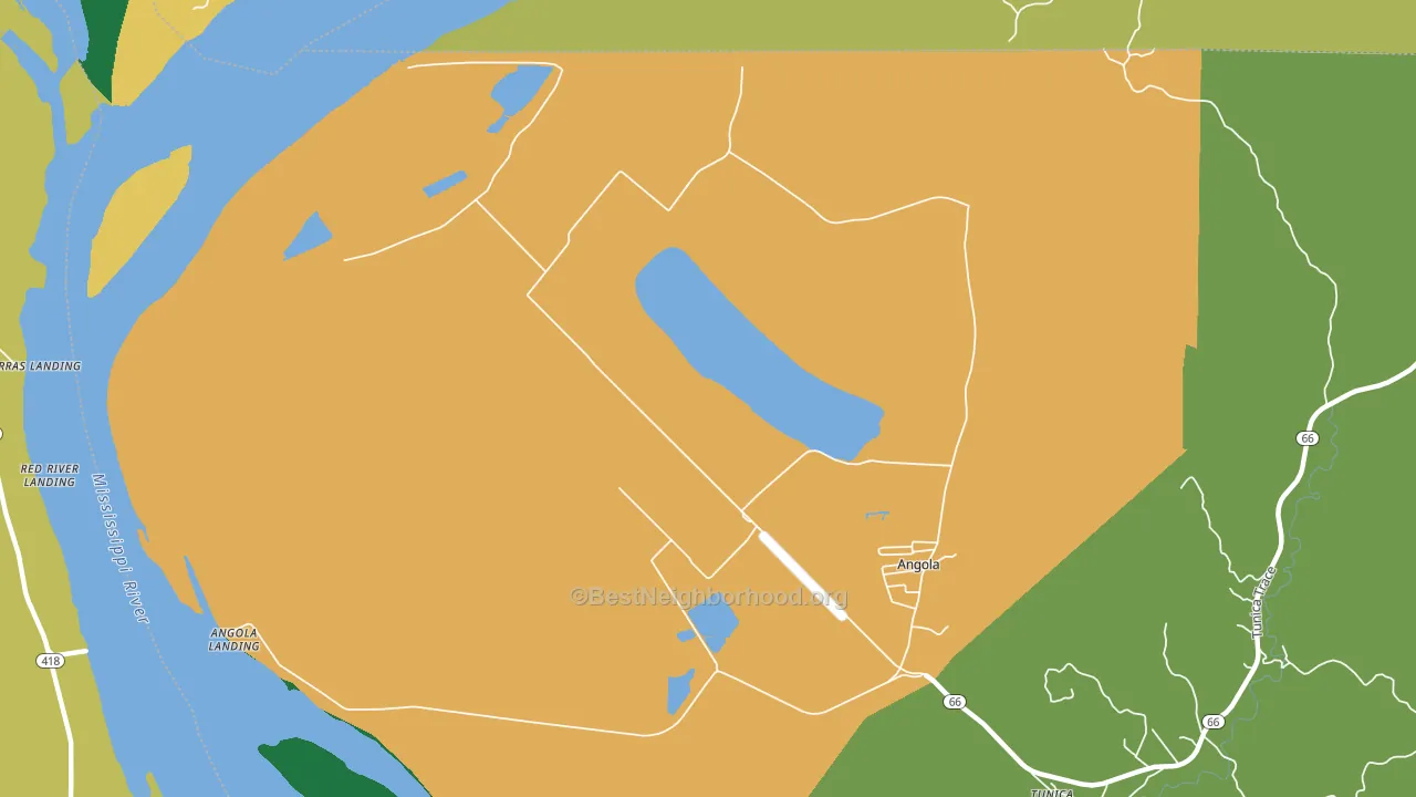 Angola, LA block-group voter-turnout map
