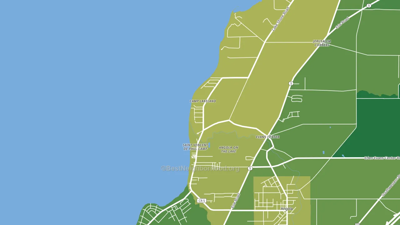 Angola on the Lake, NY block-group voter-turnout map