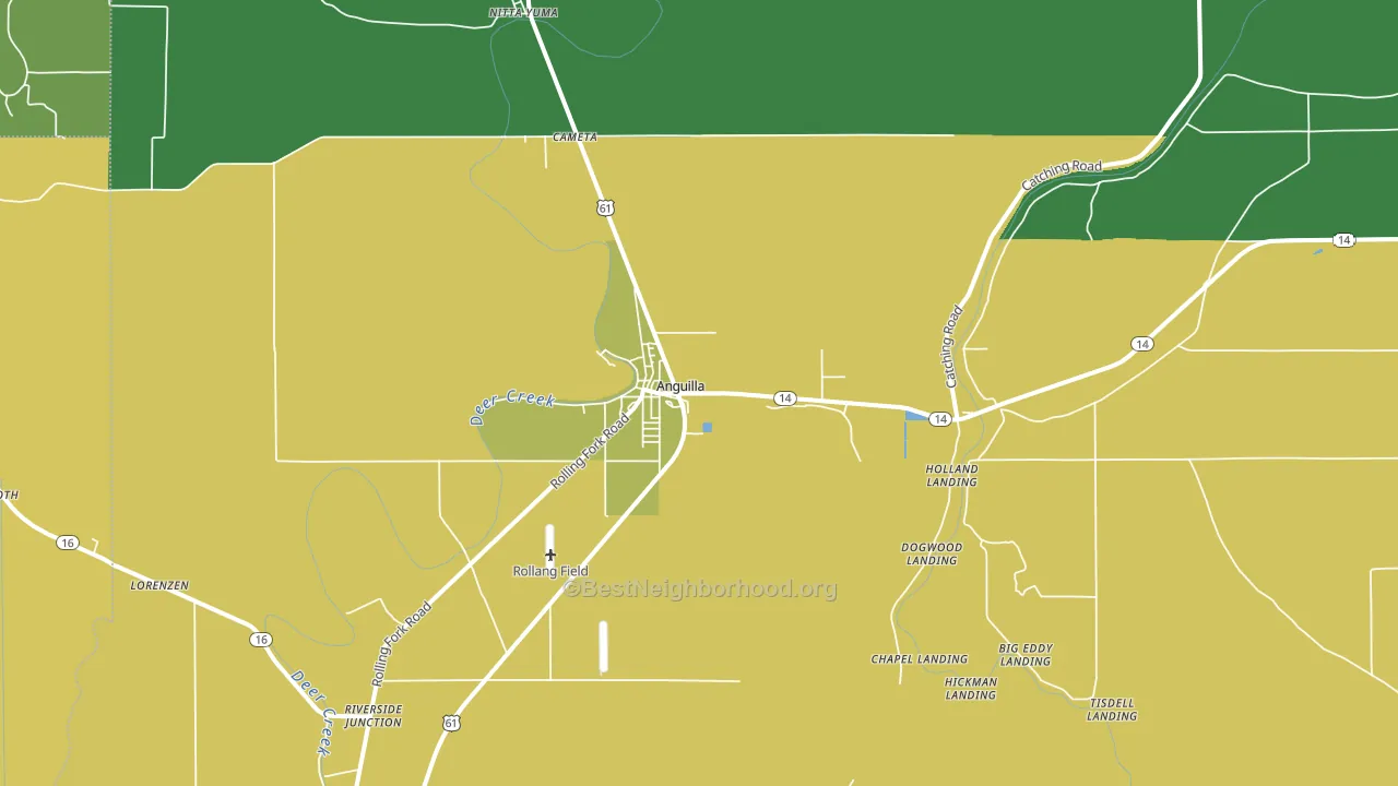 Anguilla, MS block-group voter-turnout map