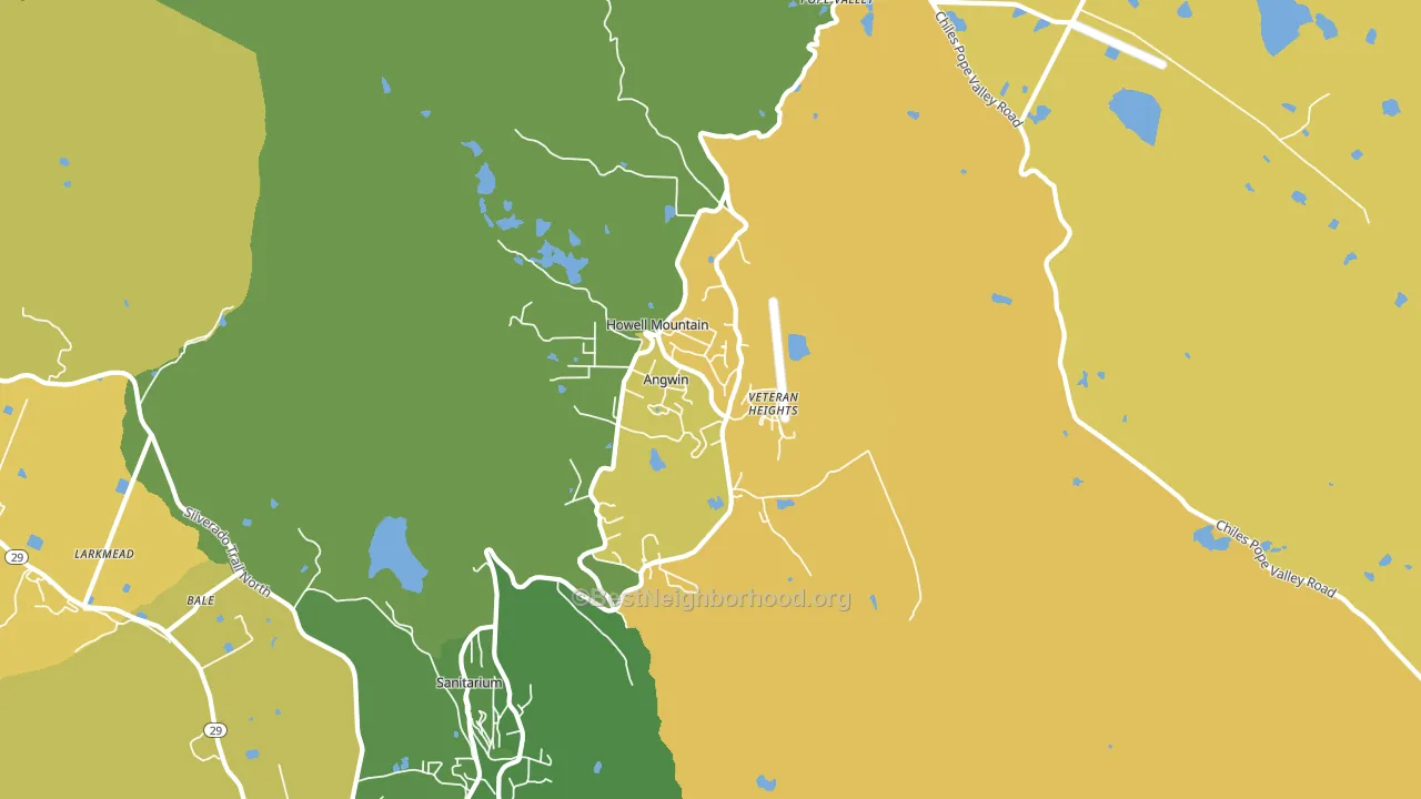 Angwin, CA block-group voter-turnout map