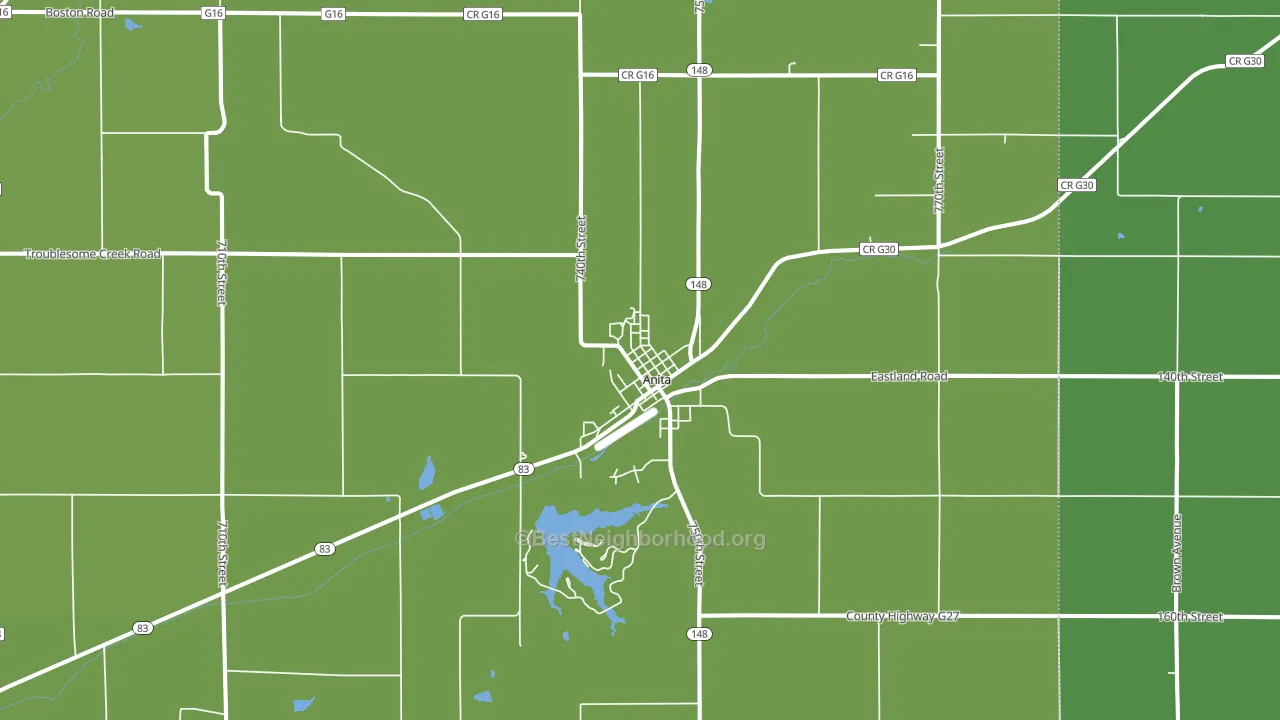 Anita, IA block-group voter-turnout map