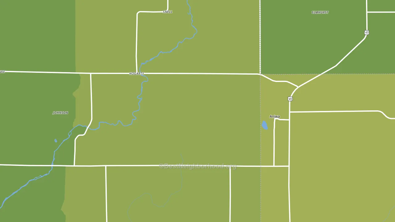 Aniwa, WI block-group voter-turnout map