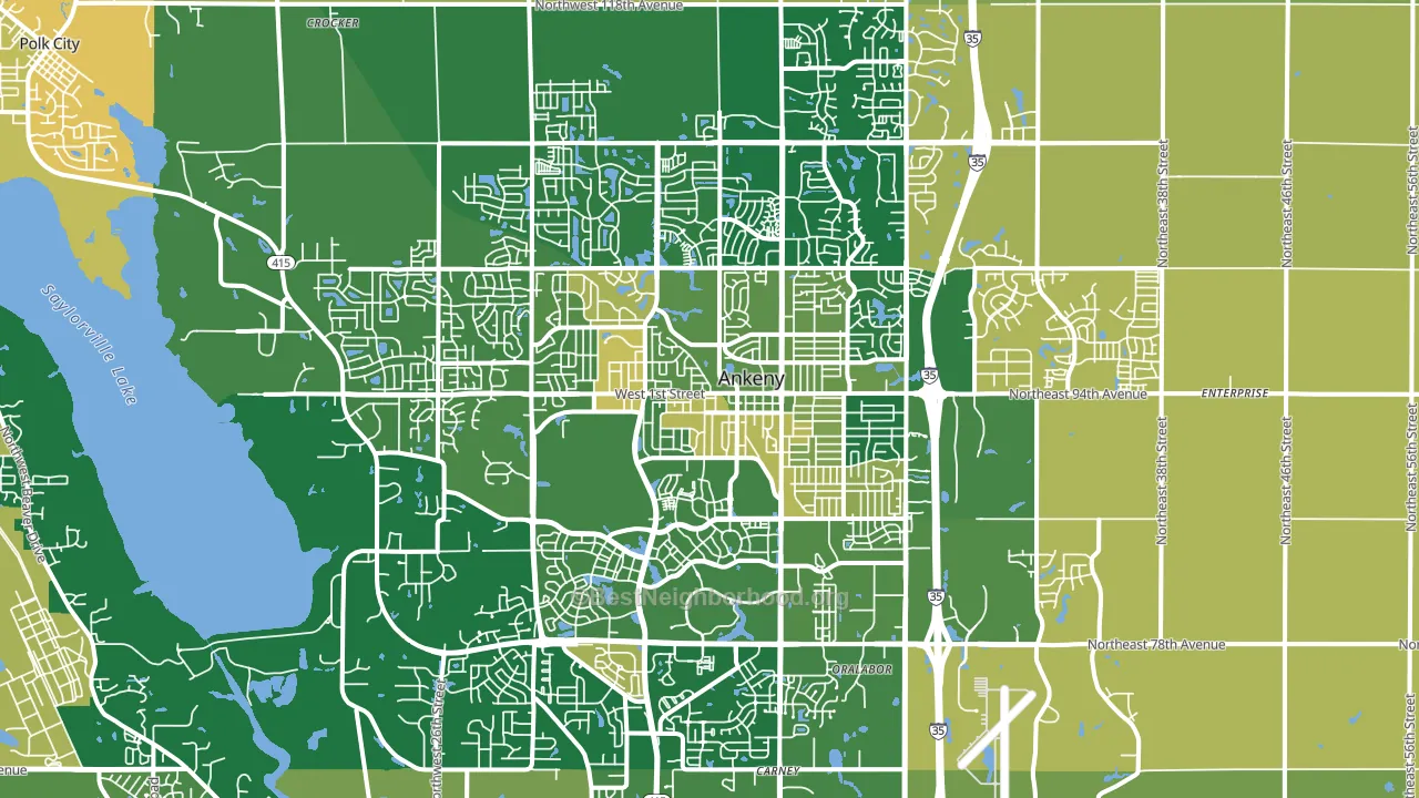 Ankeny, IA block-group voter-turnout map