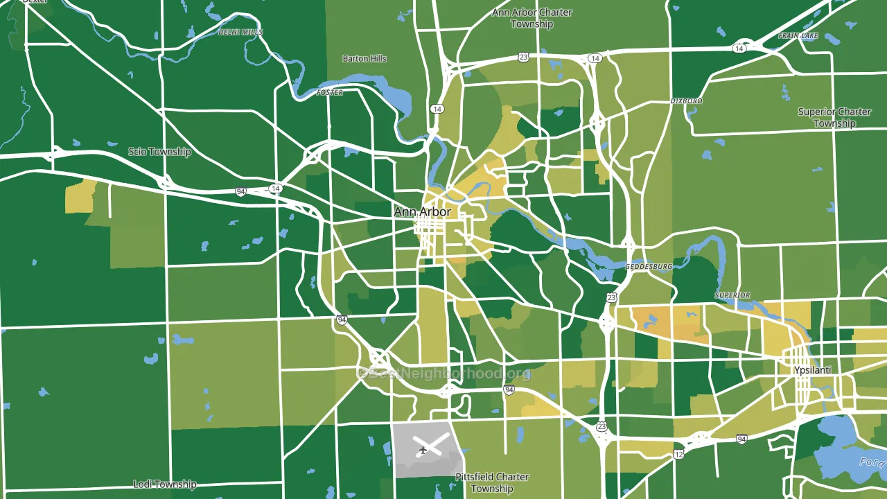 Ann Arbor, MI block-group voter-turnout map