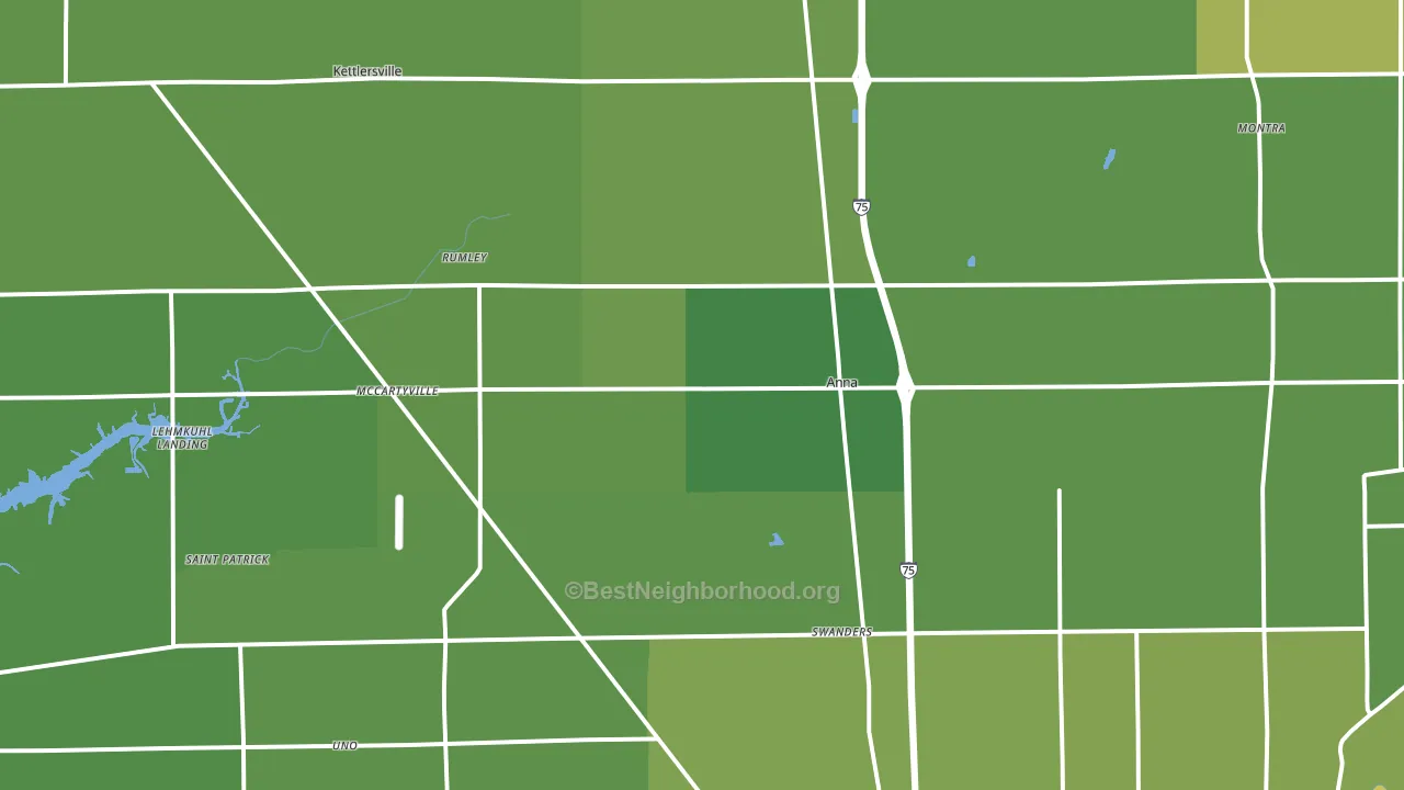 Anna, OH block-group voter-turnout map