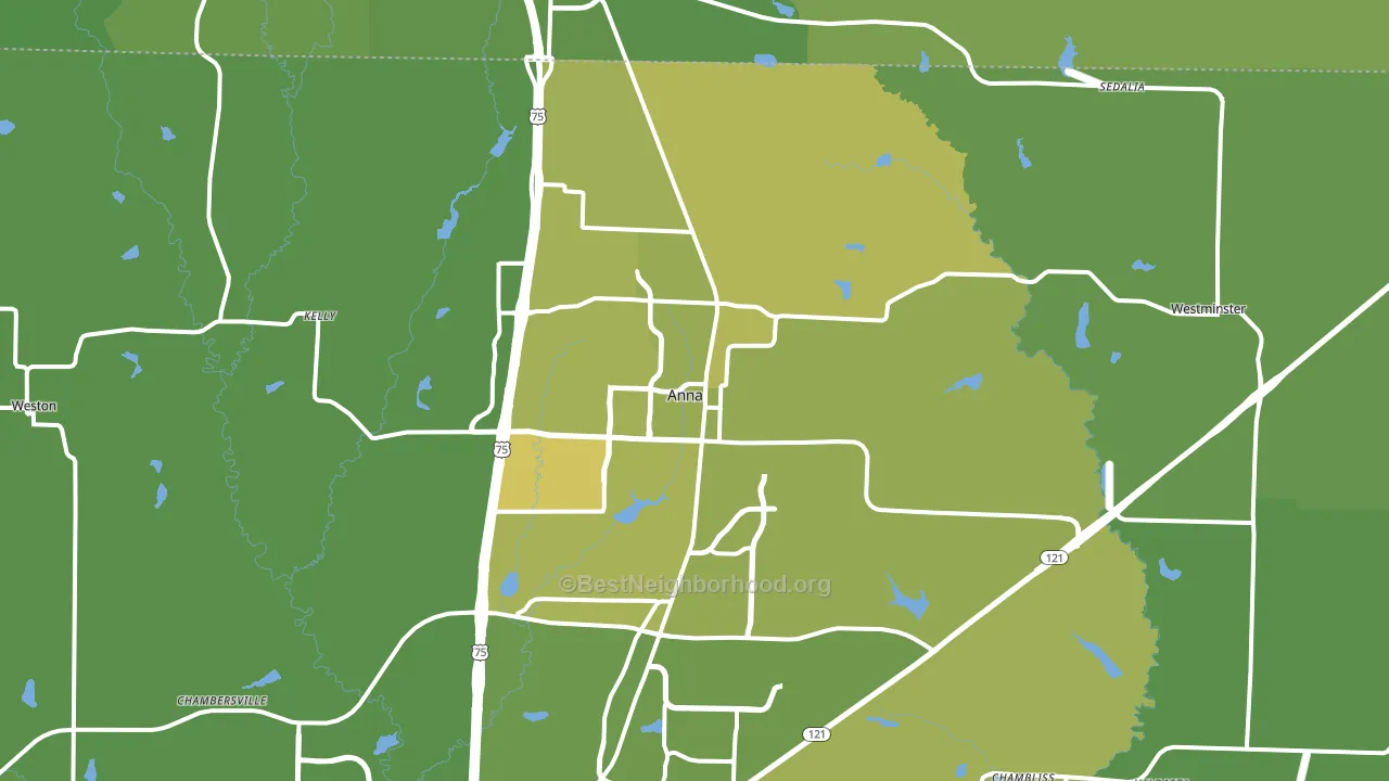 Anna, TX block-group voter-turnout map