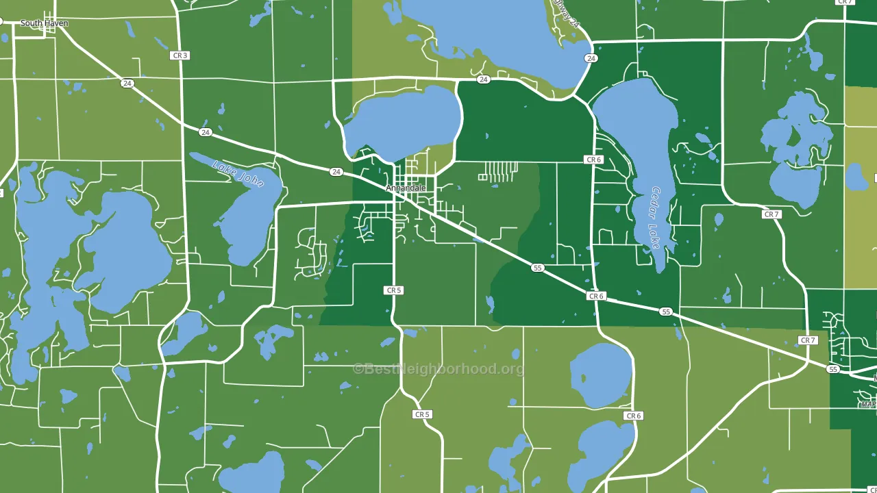 Annandale, MN block-group voter-turnout map