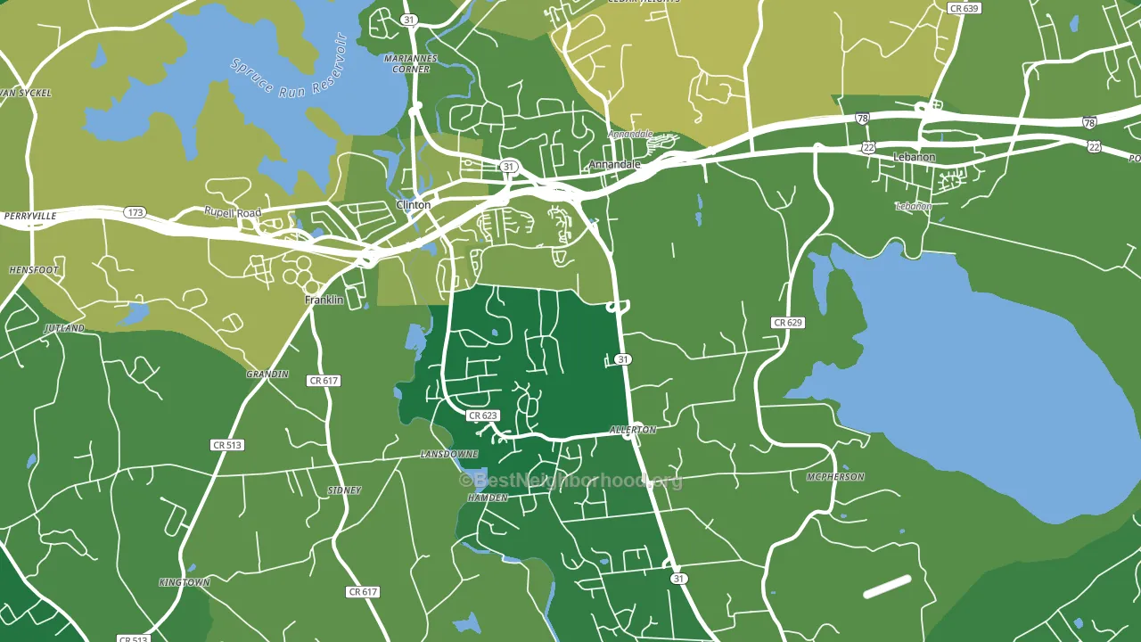 Annandale, NJ block-group voter-turnout map