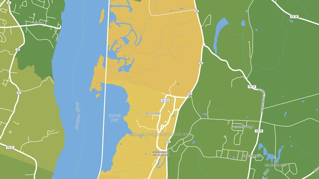 Annandale On Hudson, NY block-group voter-turnout map
