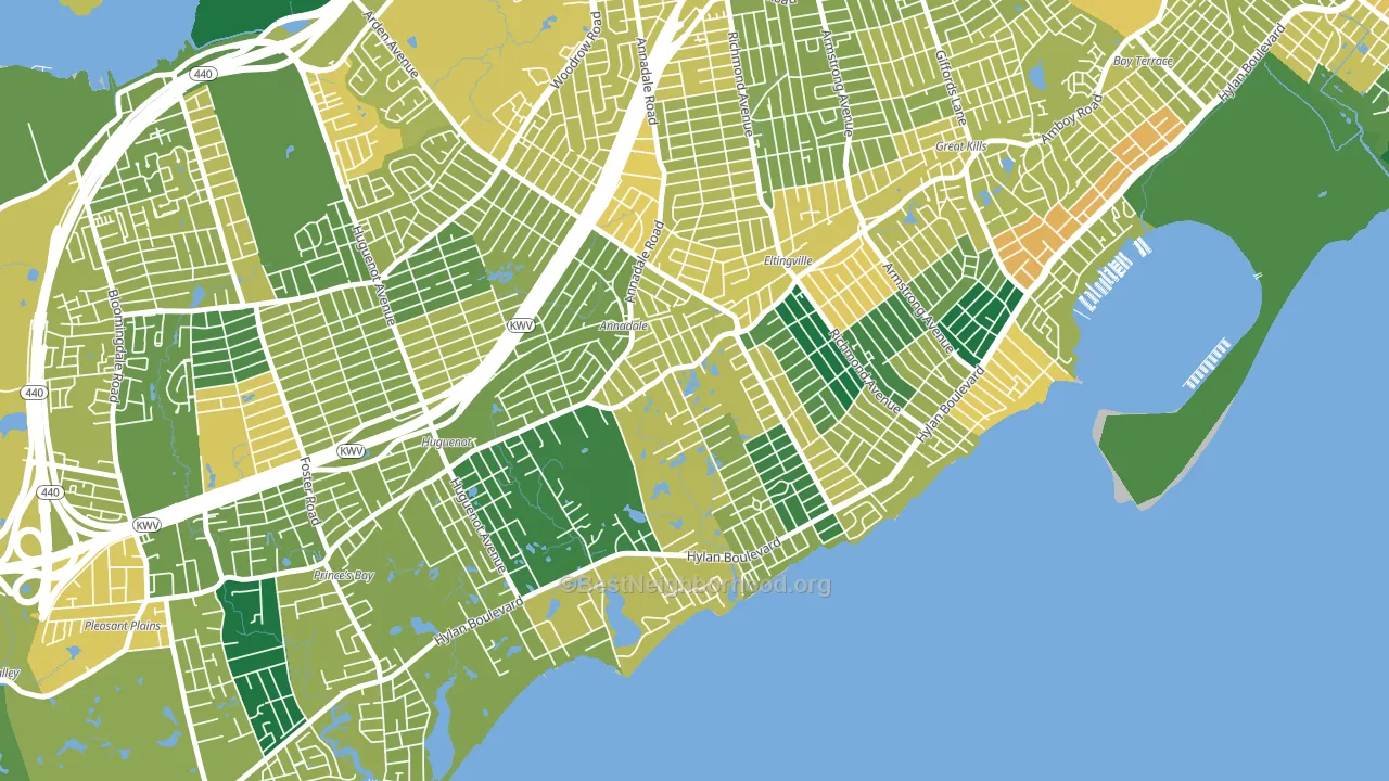 Annandale-on-Hudson, Staten Island, NY block-group voter-turnout map