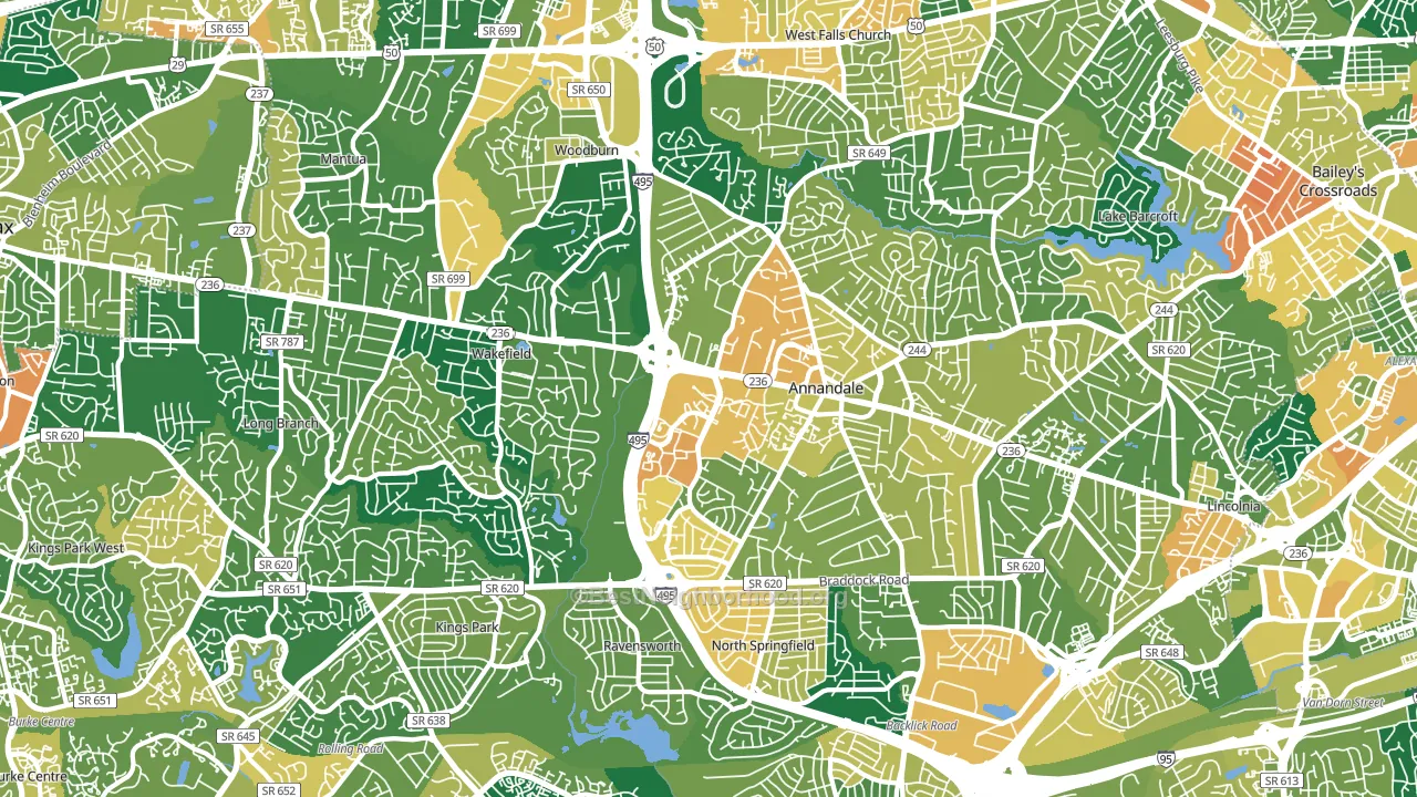 Annandale, VA block-group voter-turnout map