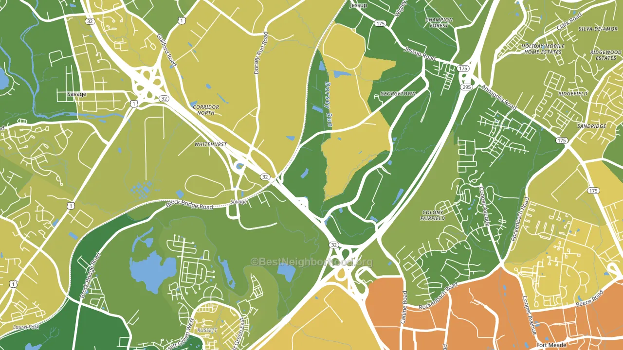 Annapolis Junction, MD block-group voter-turnout map
