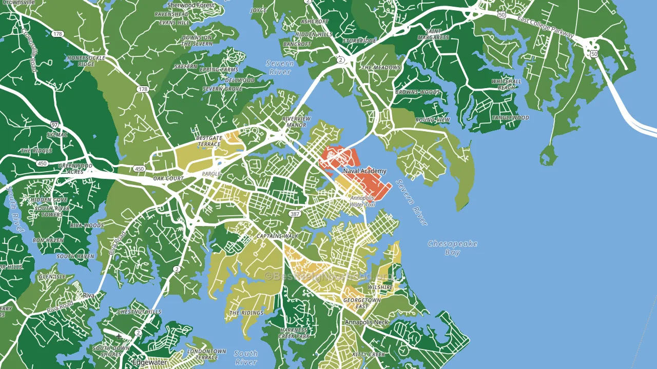 Annapolis, MD block-group voter-turnout map