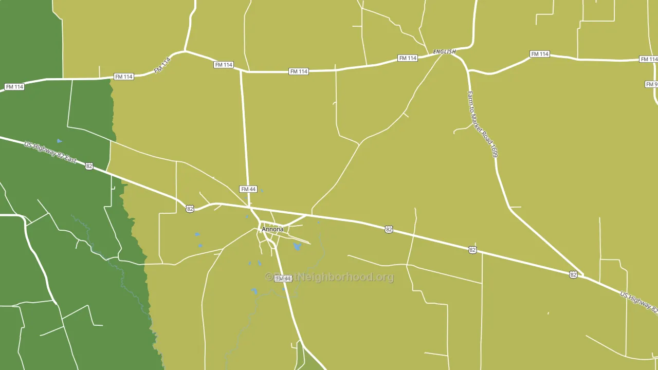 Annona, TX block-group voter-turnout map