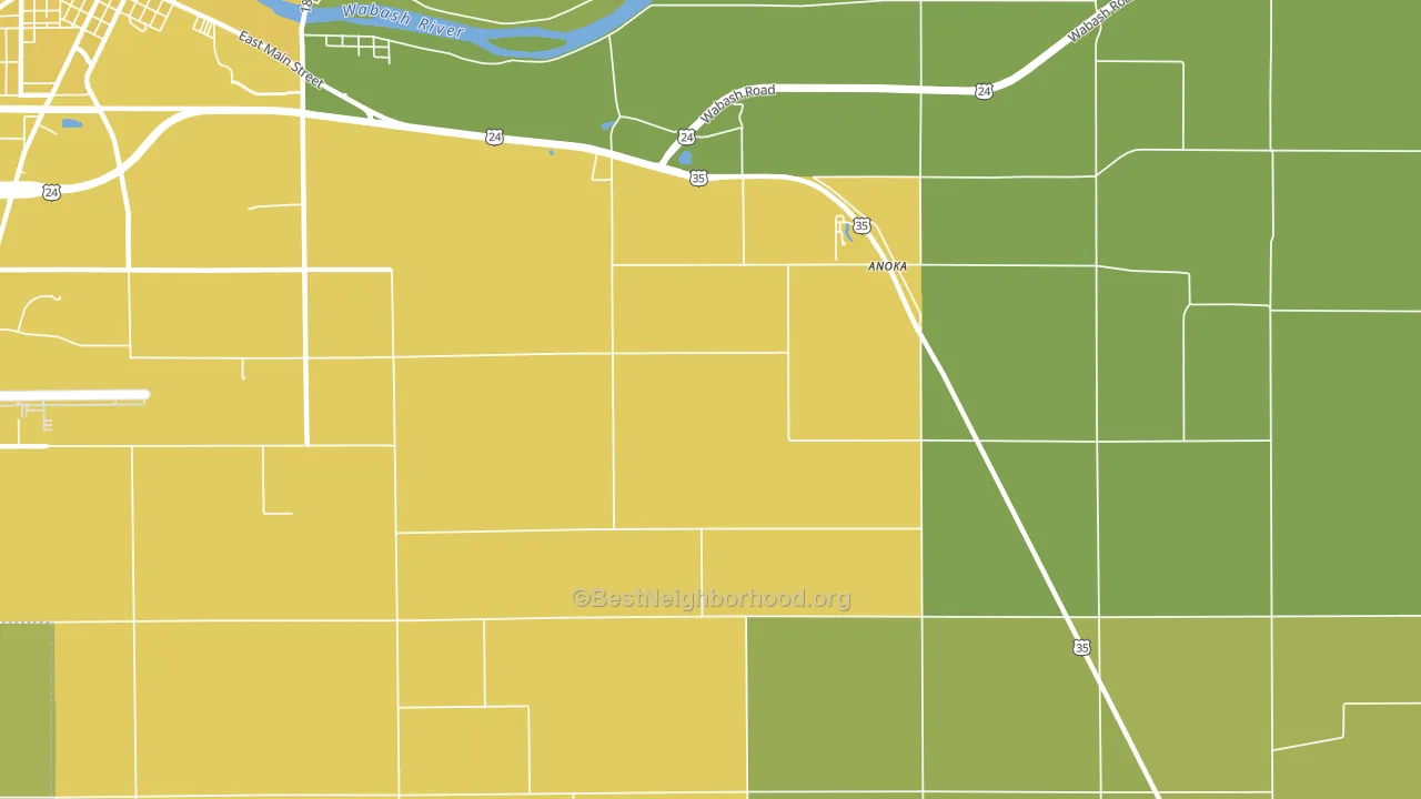 Anoka, IN block-group voter-turnout map