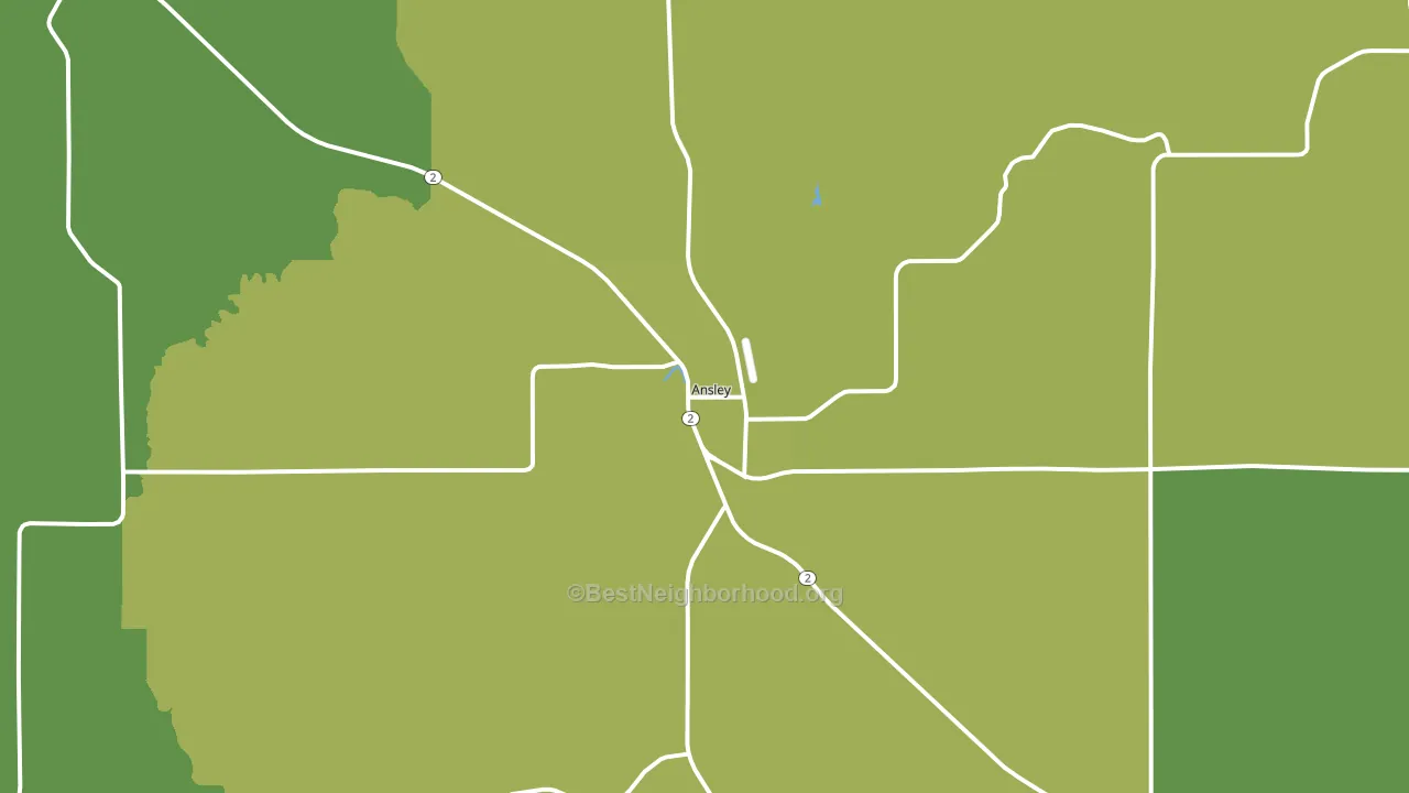 Ansley, NE block-group voter-turnout map