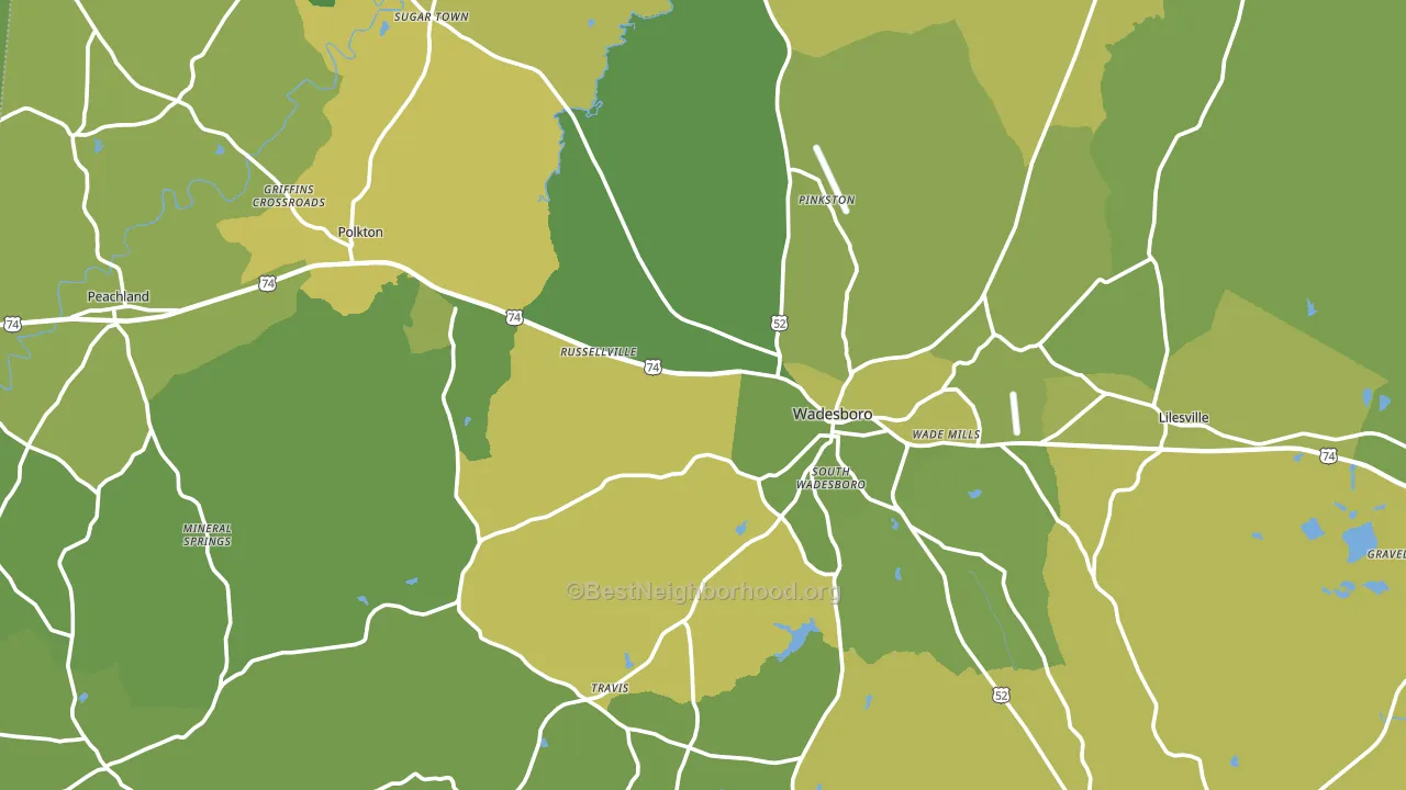 Anson County, NC block-group voter-turnout map