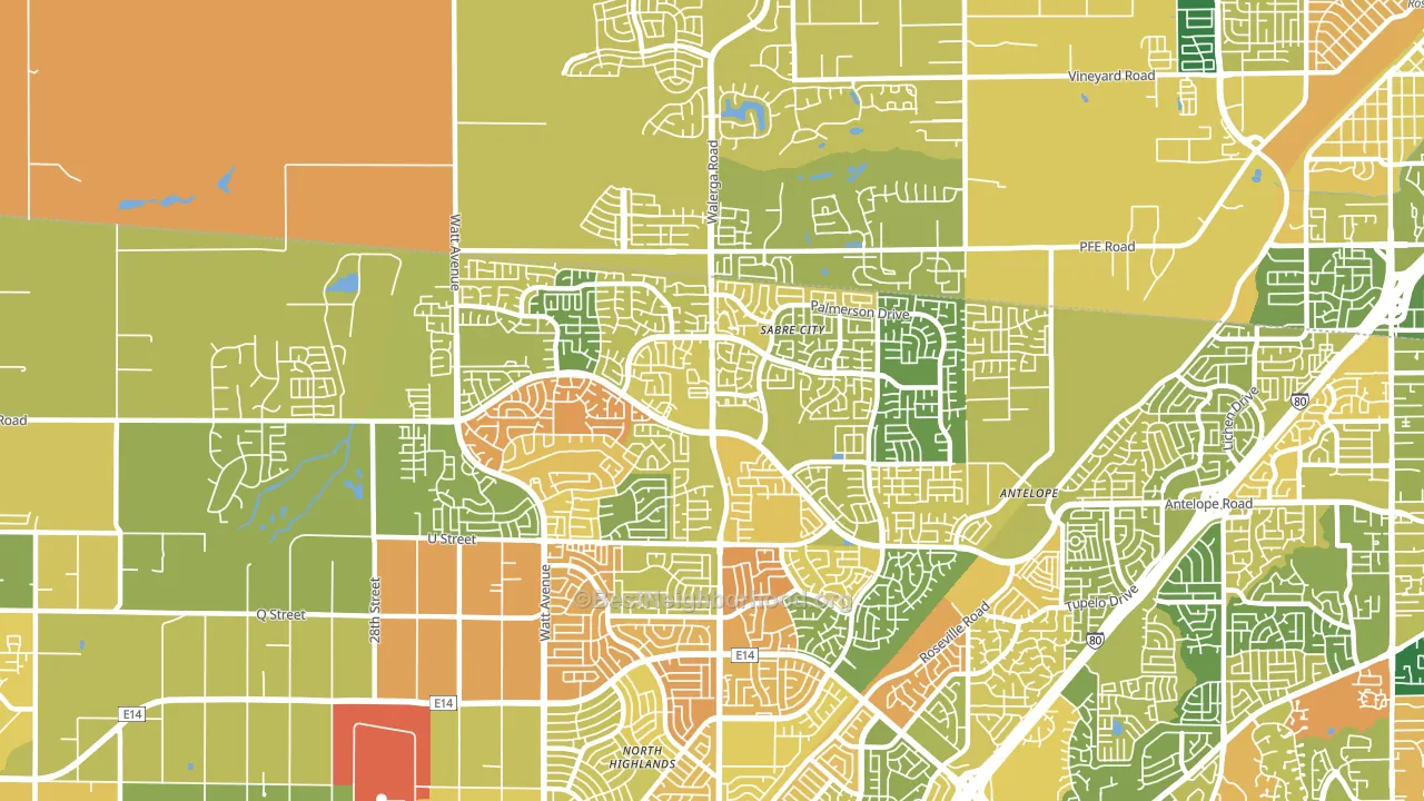Antelope, CA block-group voter-turnout map