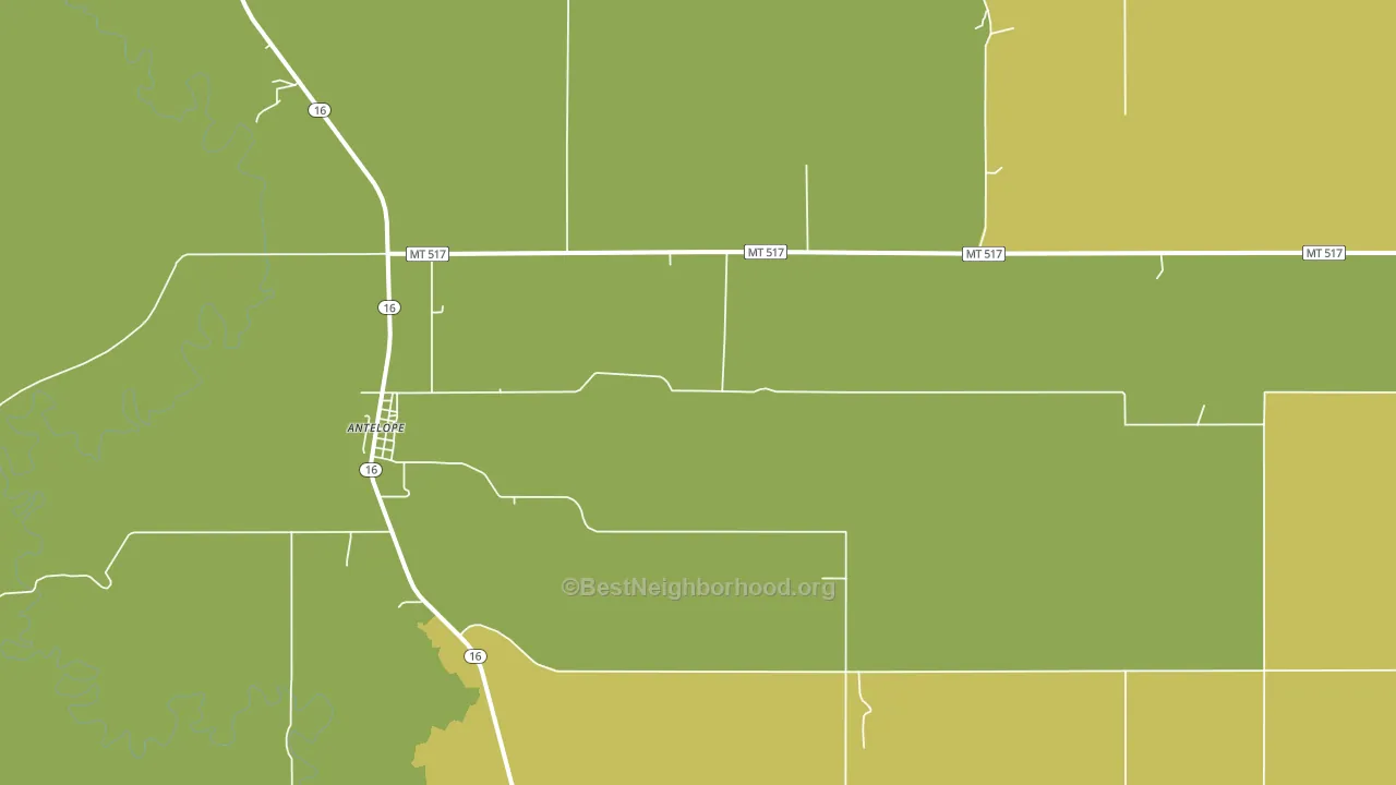 Antelope, MT block-group voter-turnout map