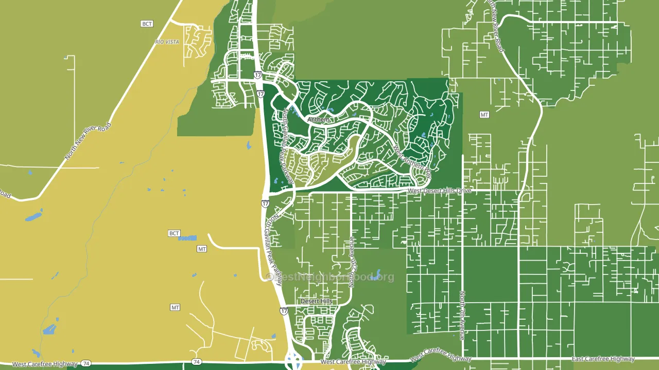 Anthem, AZ block-group voter-turnout map