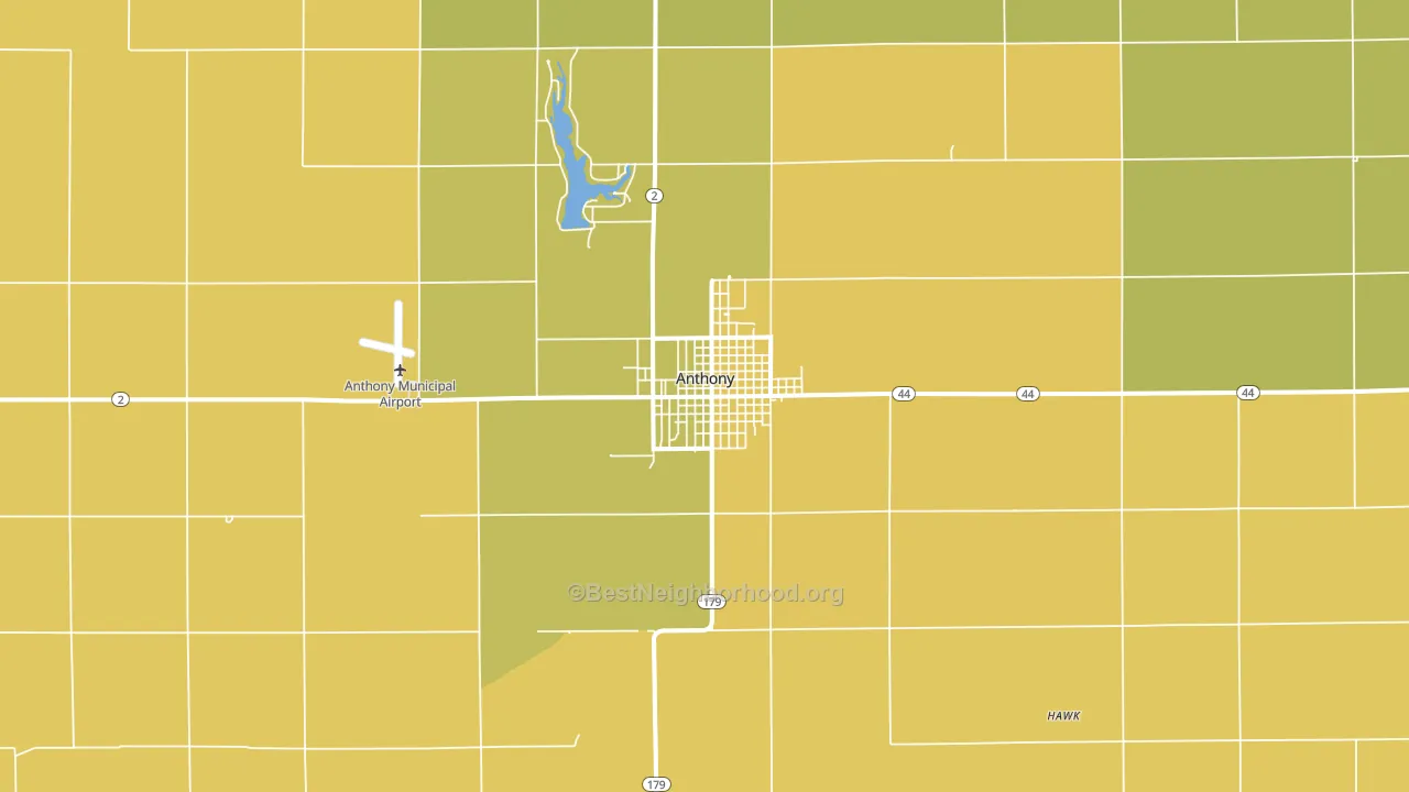 Anthony, KS block-group voter-turnout map