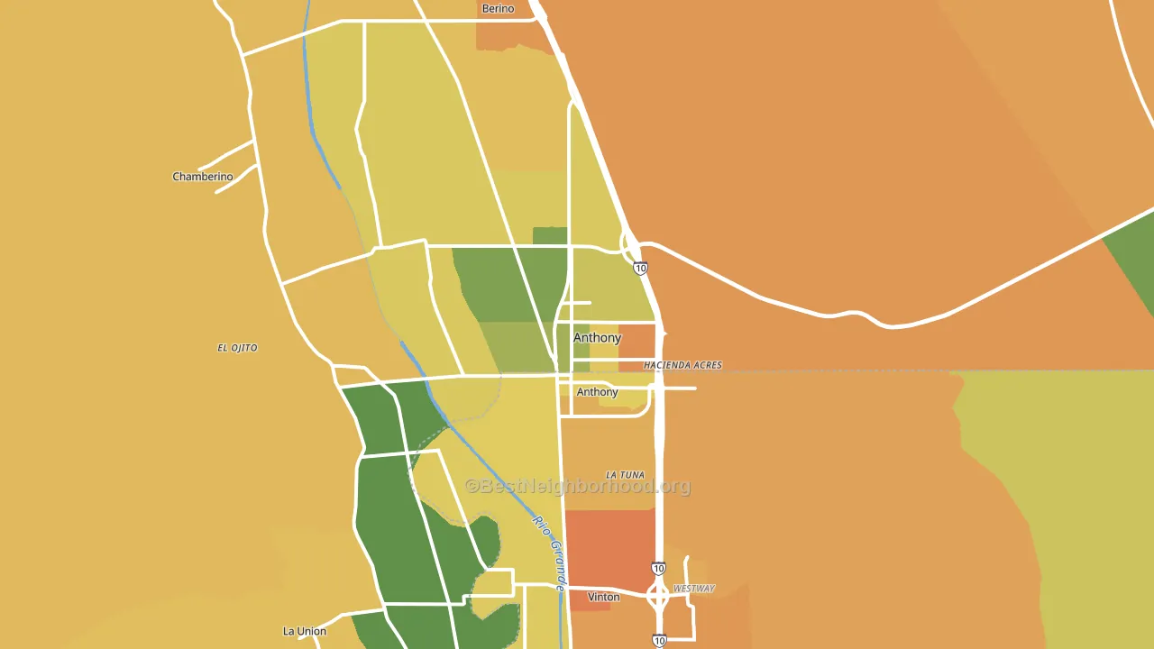 Anthony, NM block-group voter-turnout map