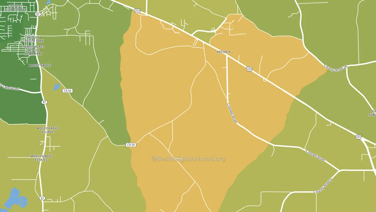 Antioch, AL block-group voter-turnout map