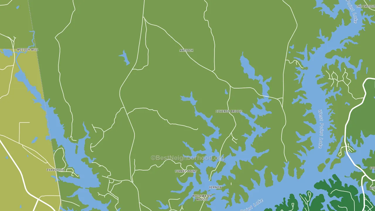Antioch, GA block-group voter-turnout map