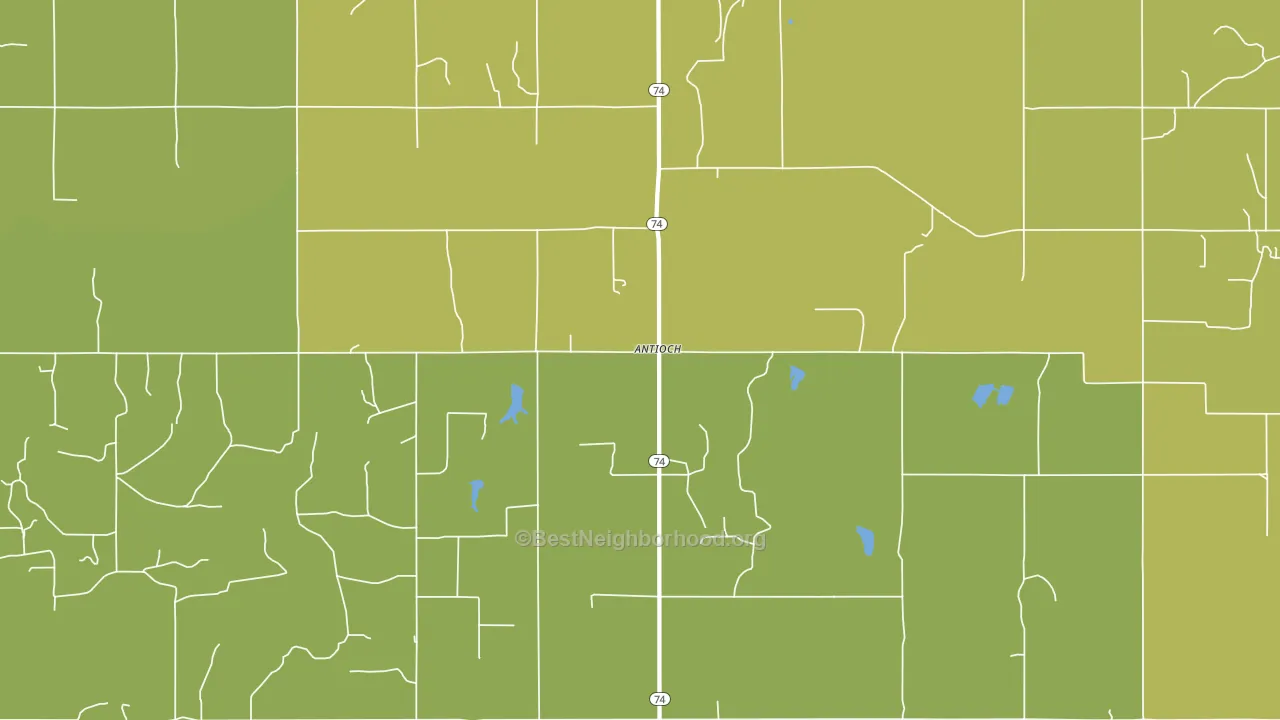 Antioch, OK block-group voter-turnout map