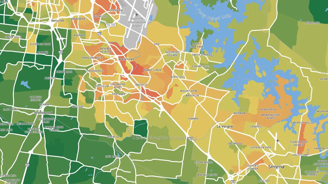 Antioch, TN block-group voter-turnout map