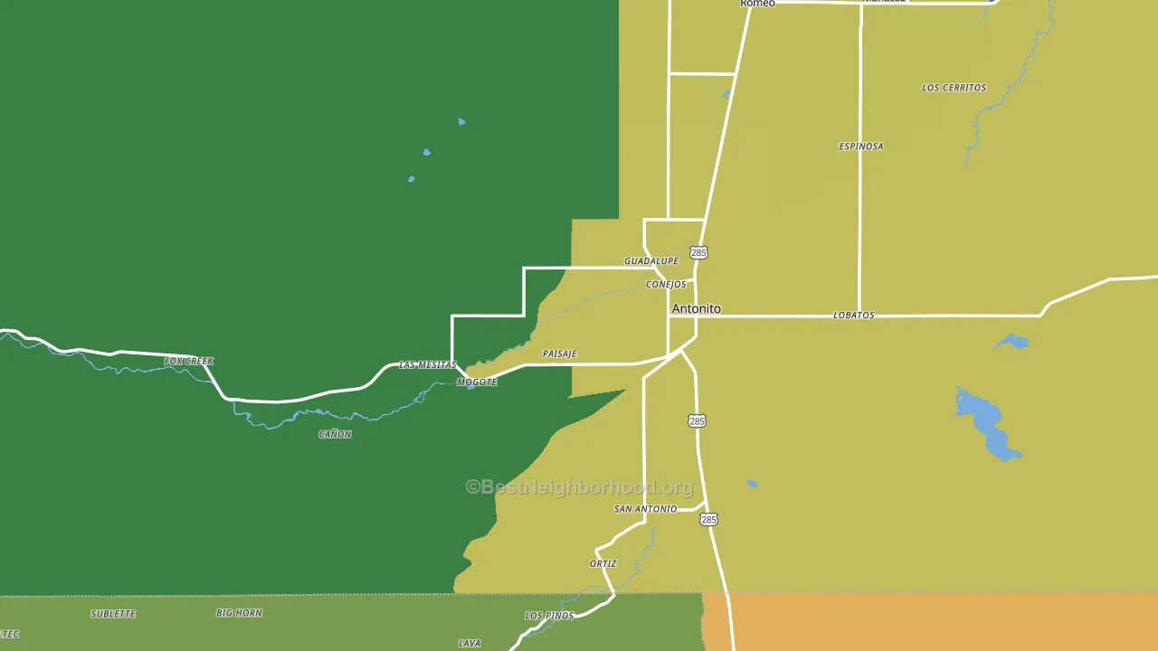 Antonito, CO block-group voter-turnout map