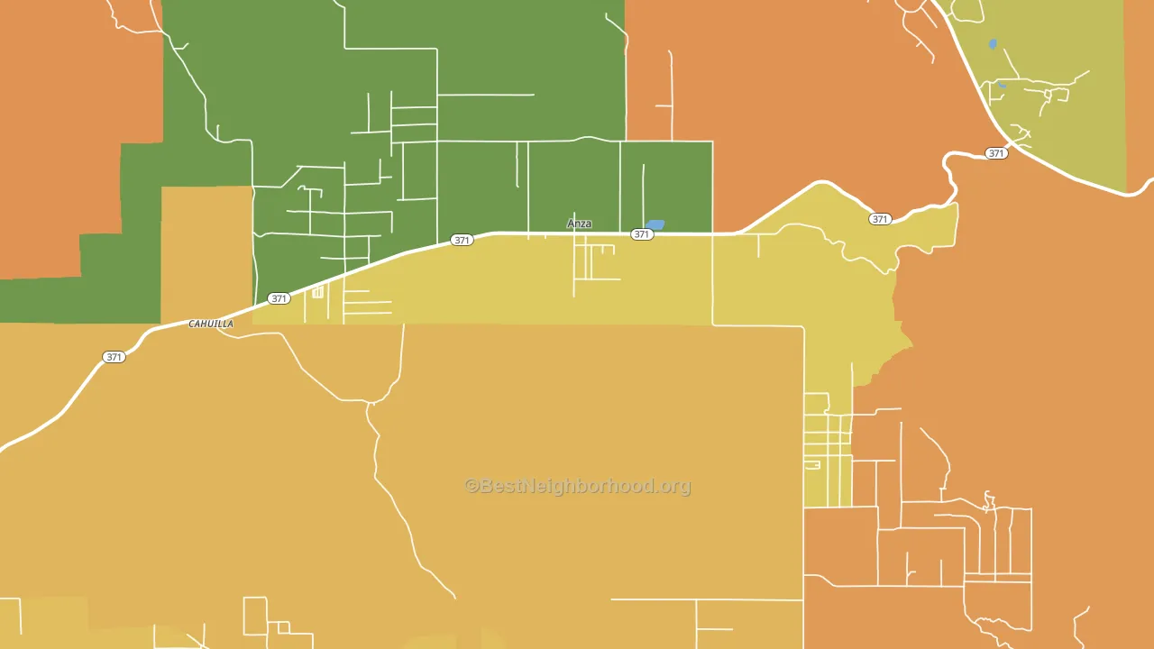 Anza, CA block-group voter-turnout map