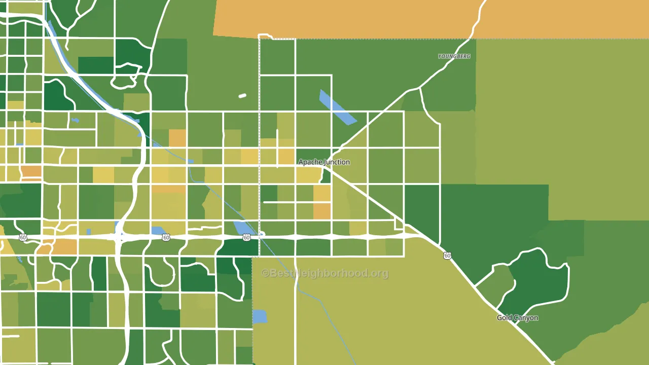 Apache Junction, AZ block-group voter-turnout map