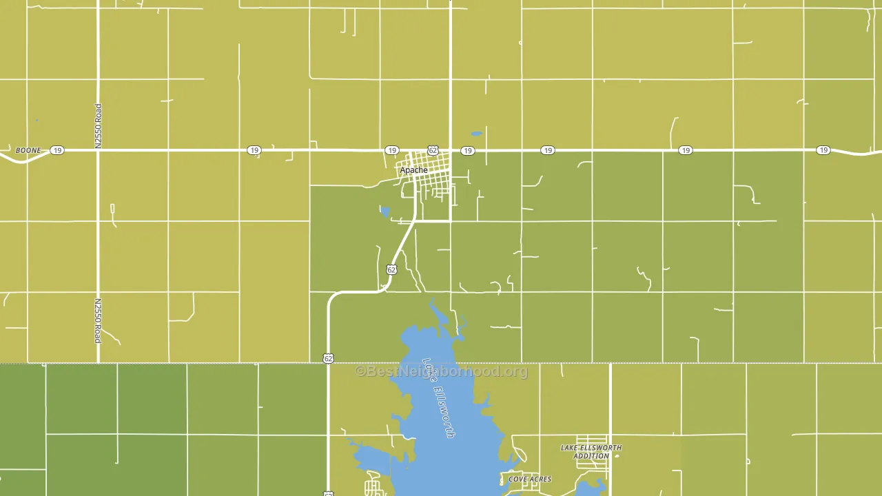Apache, OK block-group voter-turnout map