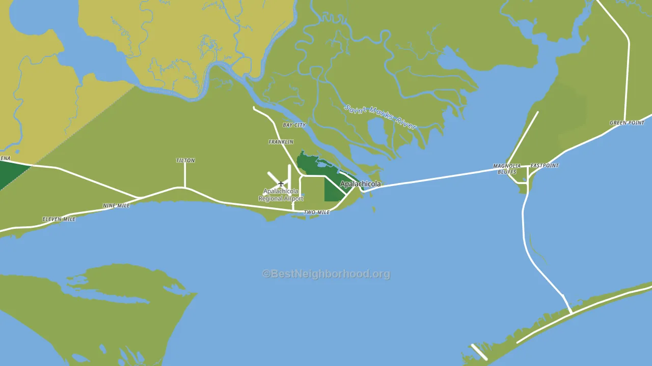 Apalachicola, FL block-group voter-turnout map