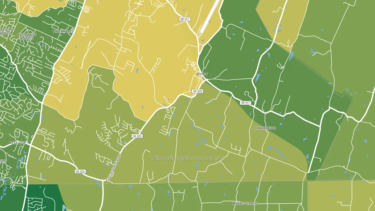 Apison, TN block-group voter-turnout map