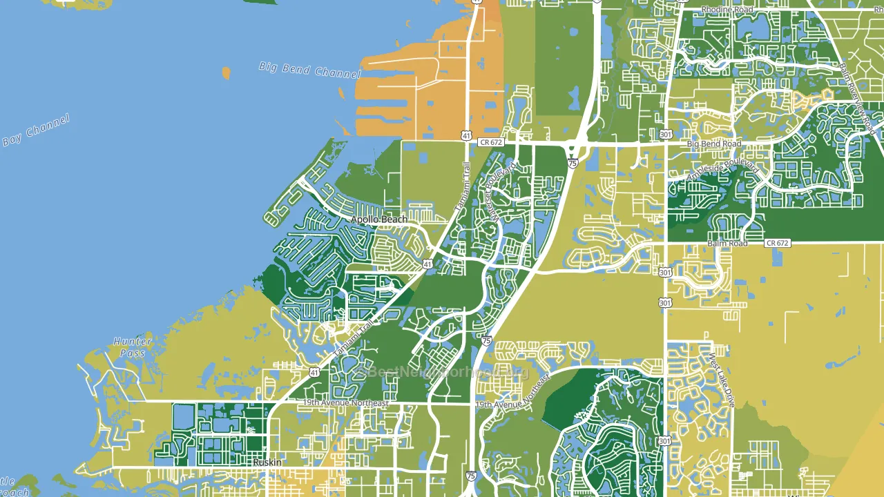 Apollo Beach, FL block-group voter-turnout map