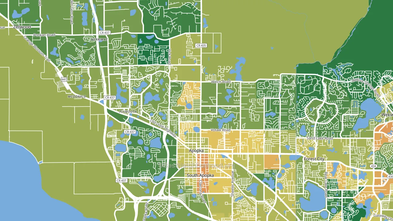 Apopka, FL block-group voter-turnout map